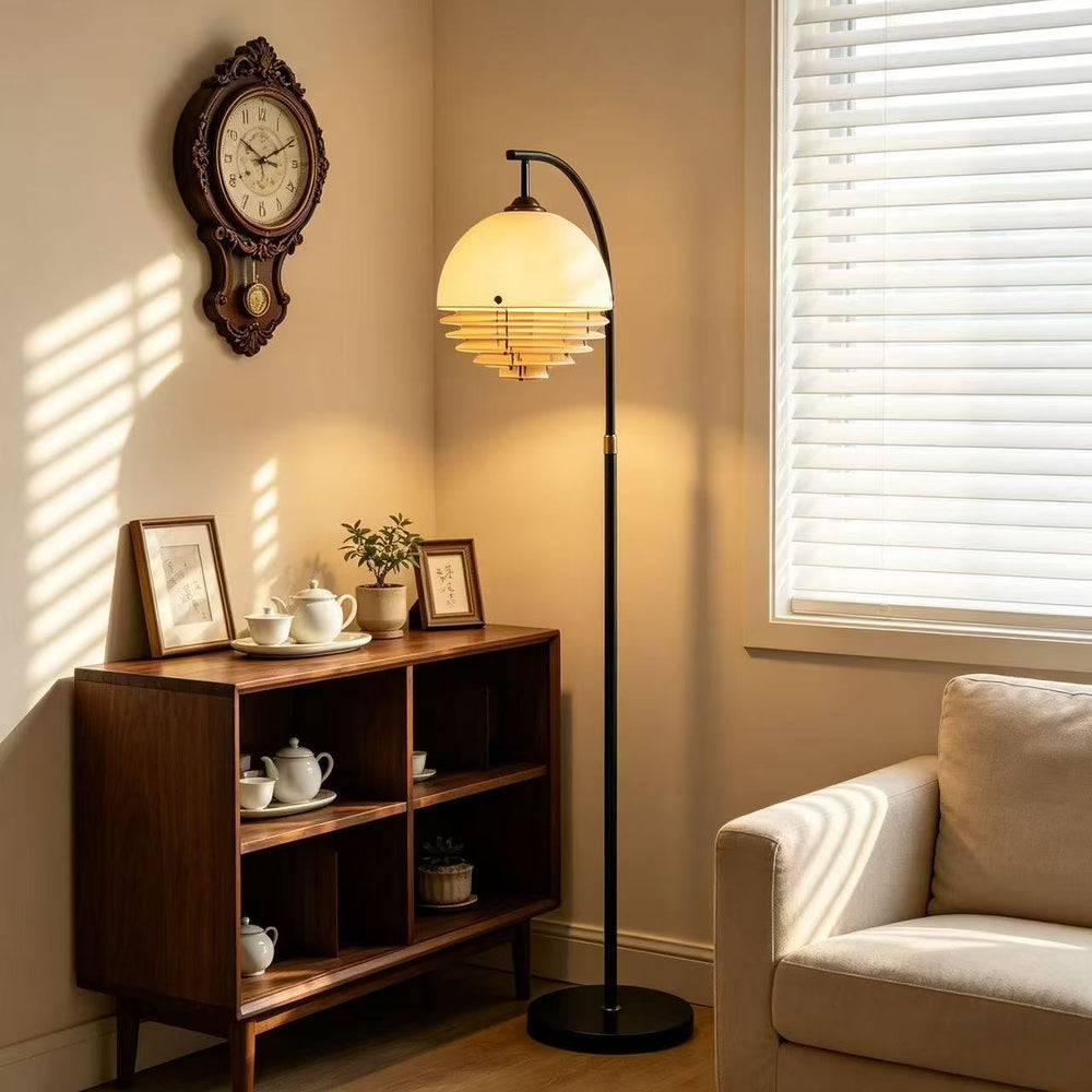 New bedside floor lamp, living room sofa side atmosphere all-in-one fishing lamp, medieval style bedroom bedside lamp