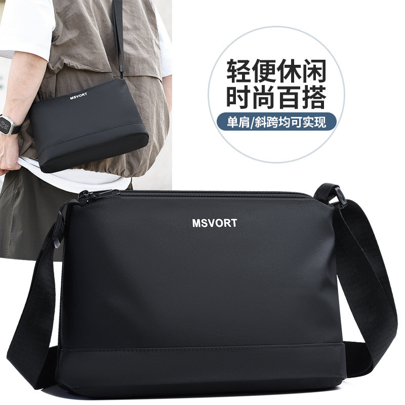Cross-border new casual men's shoulder bag lightweight black versatile commuter men's bag Korean version trendy ins messenger bag
