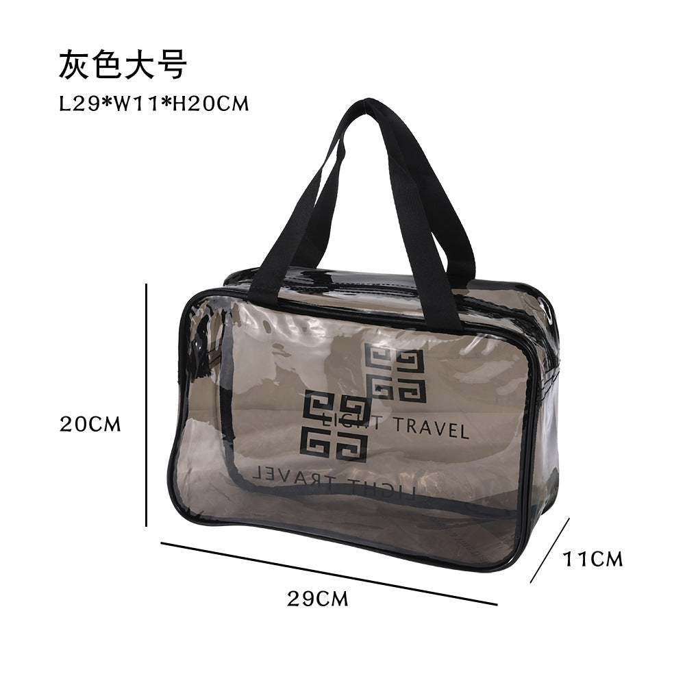 Waterproof swimming wash bag PVC tote bag Portable travel zipper storage Cosmetic bag Large capacity printed logo