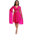 D408 belted standalone women's summer new fashion elegant v-neck cape cross-border dress