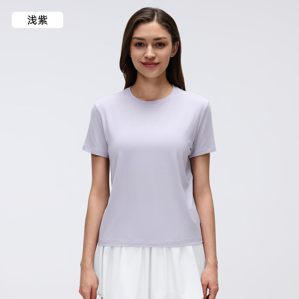 Pilates yoga short sleeve women's summer casual crew neck sports t-shirt top quick-dry running fitness apparel d26072