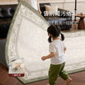 Removable and washable carpet, living room green small fresh double layer detachable living room carpet, stain-resistant and easy to care for bedroom bedside