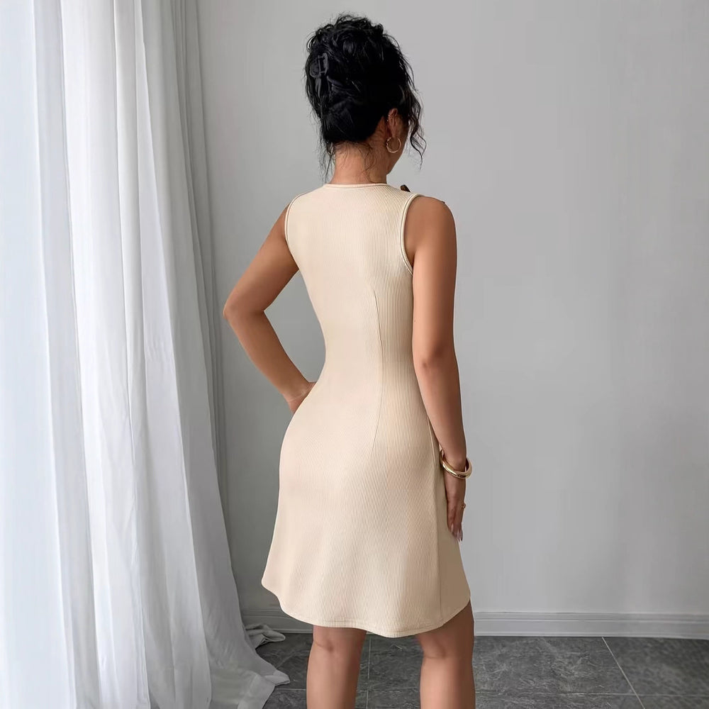 fashionexport women's clothing  summerfashionnew arrival sleeveless bows slitdresselegant