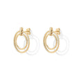 Amazon cross-border fashion minimalist commute double-clasp circle stud earrings - high-end double-layer women's earrings