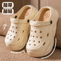Height-increasing crocs women's summeroutwear2024new arrival stepping on shit feeling eva bottom beach seaside non-slip toe slippers