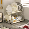 Accessible luxury cream white kitchen daily use bowl rack storage rack countertop for bowls, plates, chopsticks, multifunctional cutting board, dishes storage