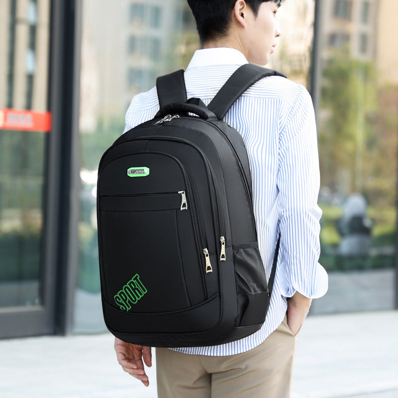 New large-capacity middle and high school students backpack men's simple casual wear-resistant nylon business computer backpack