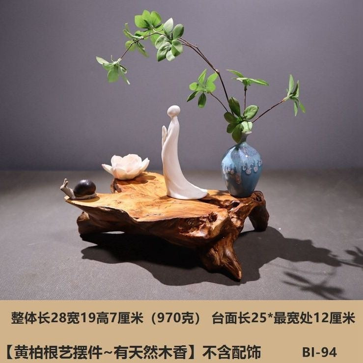 Weathered dead wood ornaments 2 thuja root carving bonsai bottom base tea ceremony tea room tea table dry tea table