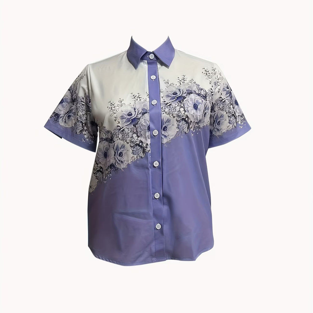 wholesale women's short-sleeved shirts, trendy shirt with hot-selling cross-border print designs, dropshipping available