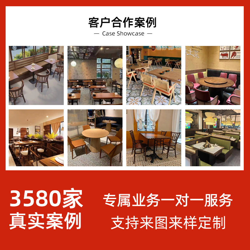 Customized retro cafe table and chair combination Japanese oak baking cake milk tea shop dessert shop western restaurant table and chair