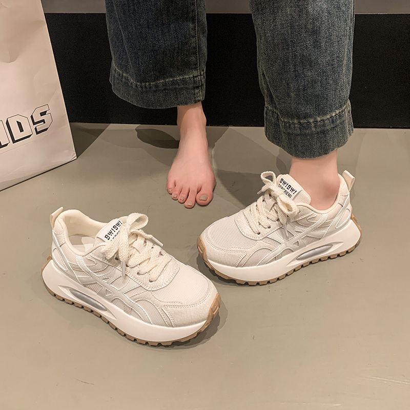 Dexun shoes women's 2025 spring and summer fashion versatile women's shoes summer mesh shoes women's breathable mesh Forrest Gump shoes women's thick soles