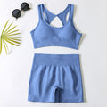 European and american yoga outfit set - women's yoga sports bra, fitness tank top, running sports yoga shorts set