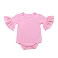 Children's clothing baby bell sleeves baby rompers european and american kids bag butt clothes rompers girl jumpsuit pure cotton short sleeves