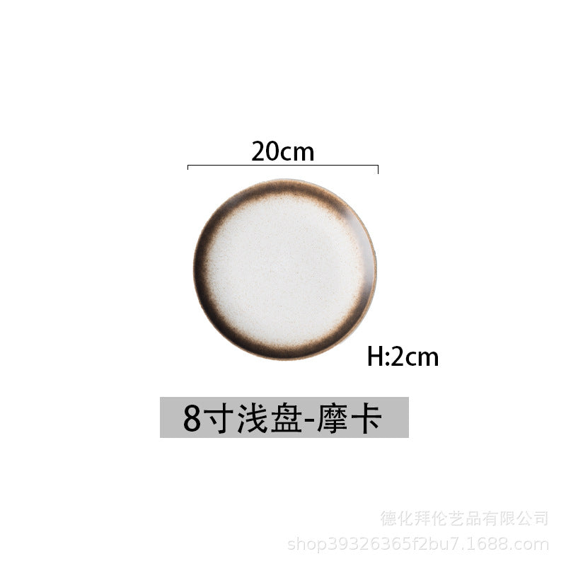 Japanese-style influencer dinner plates restaurant tableware commercial steak plates creative flat plates household dinner plates unique snack dishes