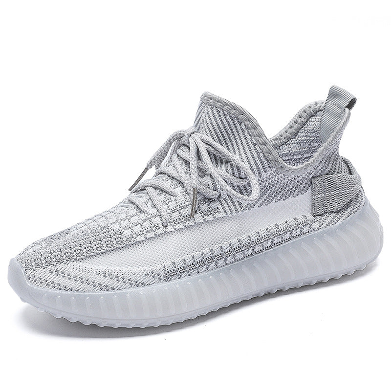 2025 new flyknit mesh women's shoes - summer breathable casual sneakers, versatile dad shoes, trendy athletic shoes