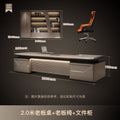 [lighting + plug-in box] 2.0m president's desk + 2.4m back cabinet + president's chair