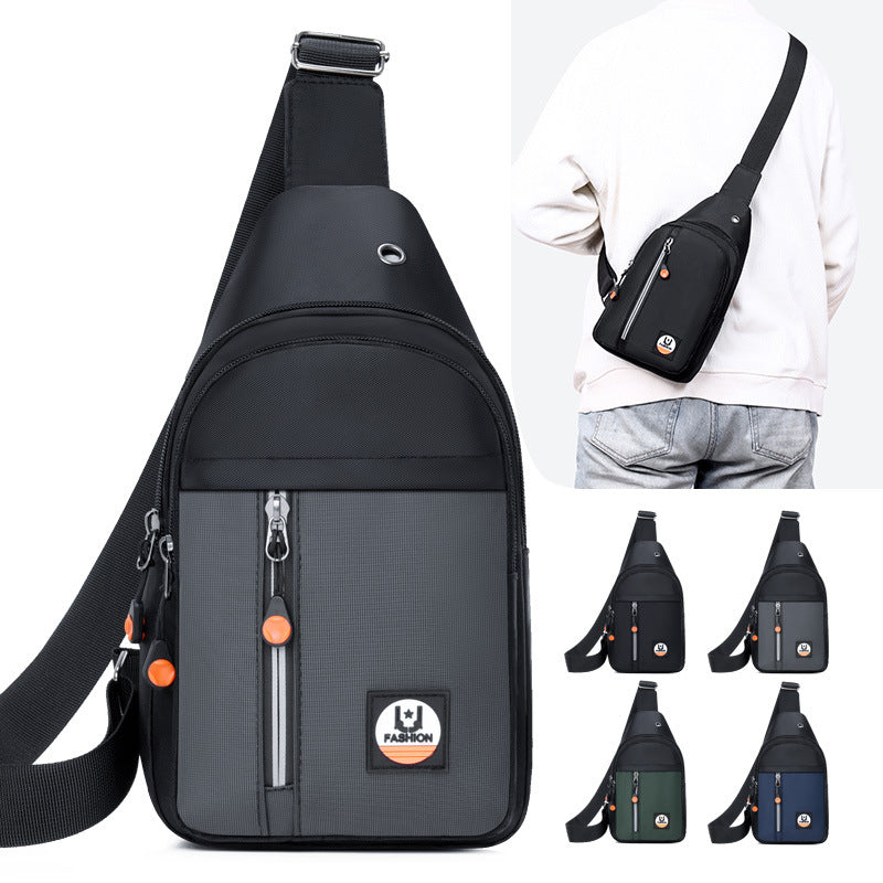 Foreign trade new men's breast bag Korean version multi-layer storage versatile shoulder bag going out trendy sports cycling messenger bag