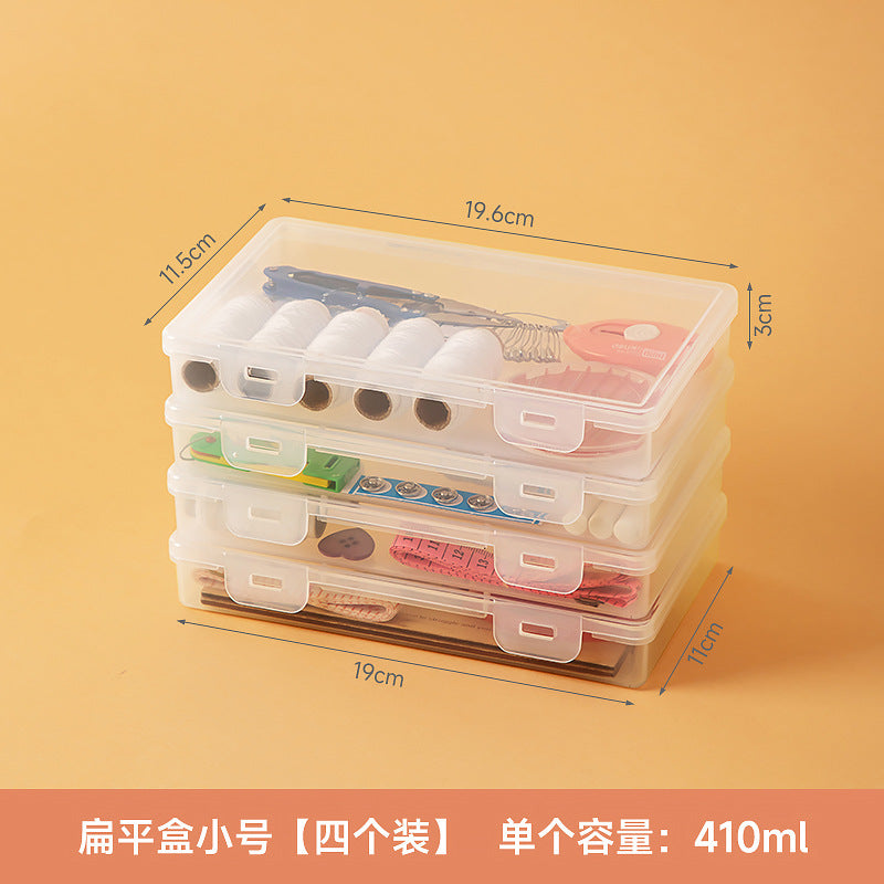 needle and thread plastic transparent storage box with lid drawer can be stacked needle box household mirror cabinet desktop storage box wholesale