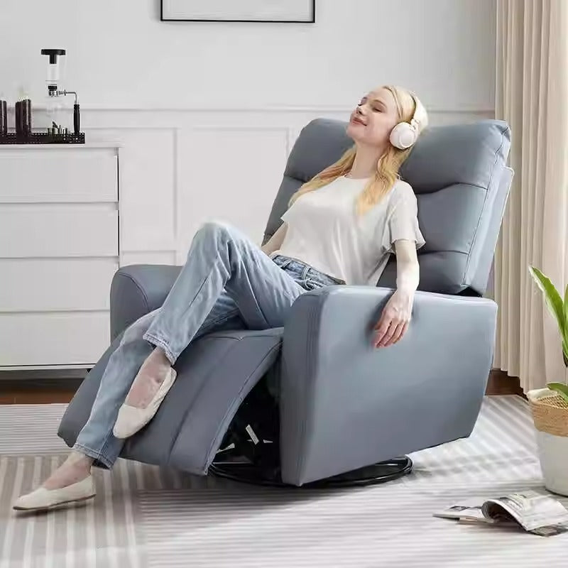 Single lazy electric sofa living room genuine leather functional sofa small apartment piano key space first class sofa cabin
