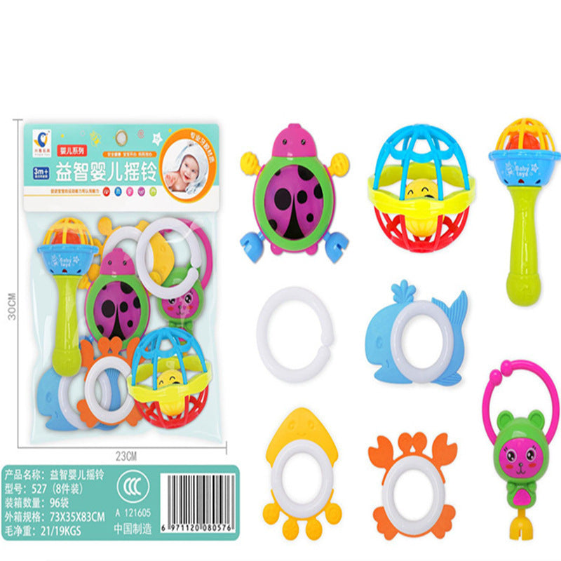 Cross-border Export South East Asia Baby Rattle Hand Rattle Bag Newborn Baby Toys Teeth Chewing Glue Rattle Gifts