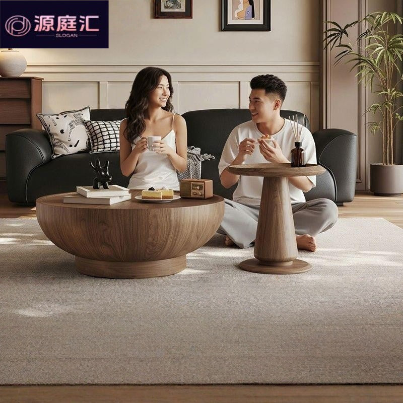 Second-hand style large and small round coffee table for home small apartment living roomaccessible luxury creative chinoiserieretroclassysensecasual coffee table