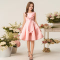 European and american style girls' princess dresses, mid-to-large size, silk satin tutu skirt with bow, sleeveless children's dress, vest dress - in stock