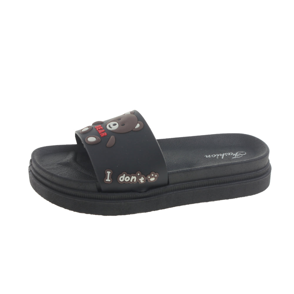 Summer high heel platform slippers women's outdoor new cute cartoon bear height increasing non-slip sandals women's fashion shoes