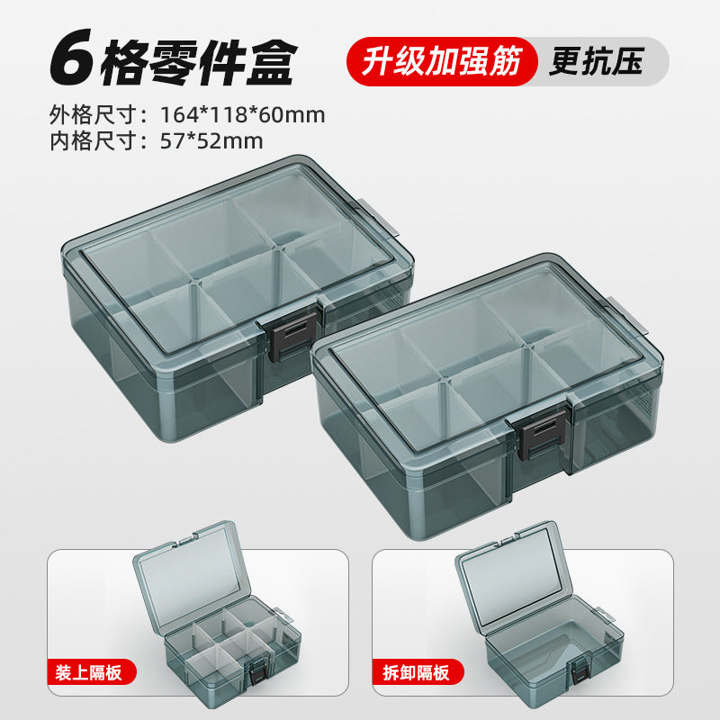 Arrizo Multi-grid Parts Box Transparent Plastic Electronic Components Tool Storage Box Small Screw Grid Accessories Box