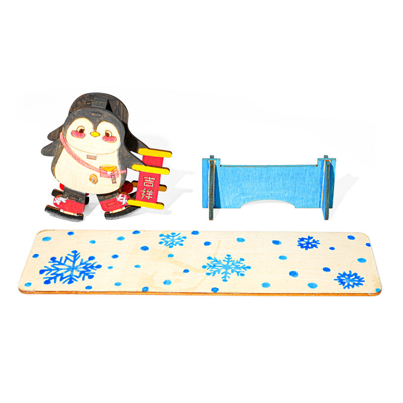 Penguin Downhill Science Experiment Fun Puzzle Technology Small Production Small Invention Student Set Equipment Teaching Aids Hedgehog