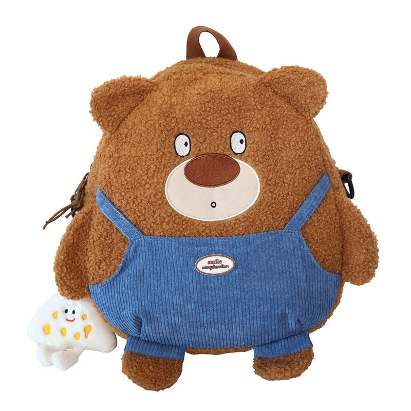 New plush toy women's bear backpack crossbody mobile phone bag cute cartoon bag Valentine's Day birthday gift
