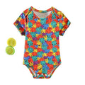 Colorful bear romper short sleeves
