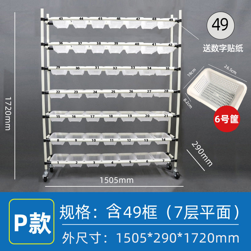 Mobile Shelf Wholesale Warehouse E-commerce Sorting Truck Wire Bar Picker Truck Silent Wheel Plastic Basket Wire Bar Truck Trolley