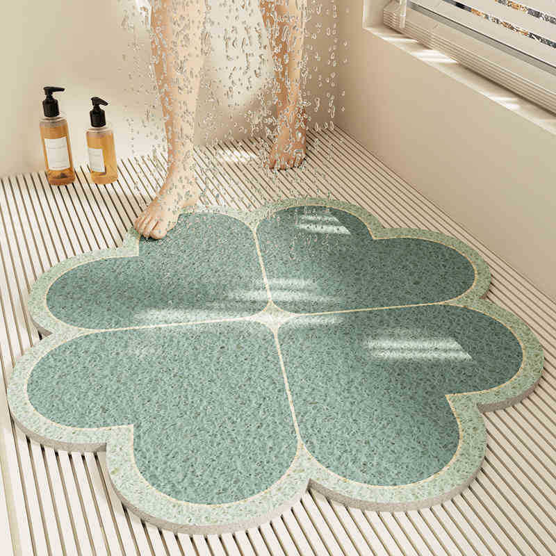 Special-shaped flower bathroom non-slip floor mat cut out wire loop shower room anti-fall foot mat bathroom bathtub drain foot mat