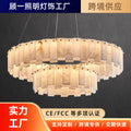 All-copper spanish marble living room chandelier - high-end, light luxury, villa, postmodern minimalist style for study, bedroom, and dining room