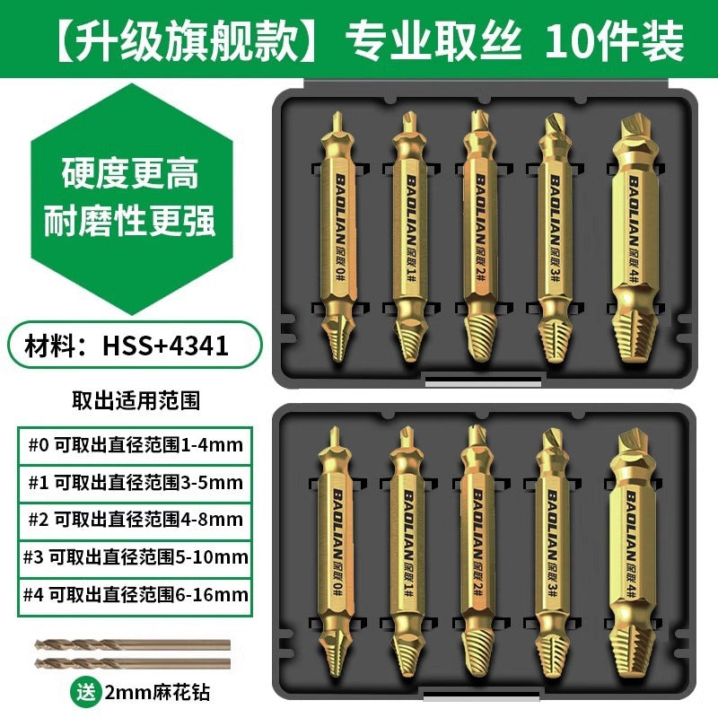 Broken wire extractor, broken screw head extractor, handy gadget, sliding wire, reverse thread taper, special wire extractor, rusty wire tap removal