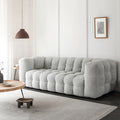 Japanese style cashmere sofa italian style living room three person straight row fabric wabi-sabi style marshmallow module cream style sofa