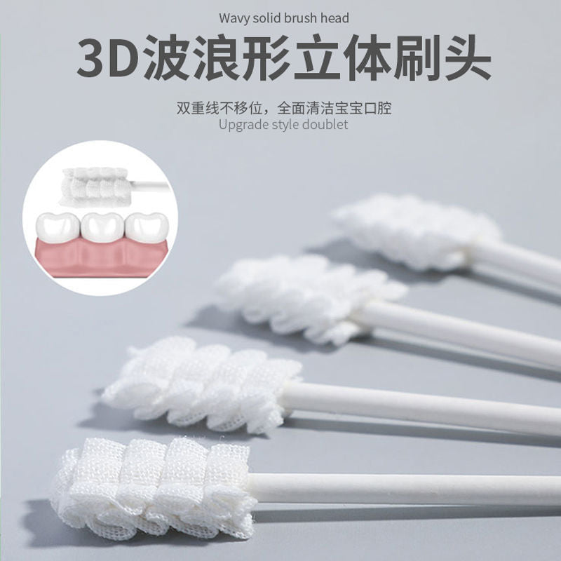 Baby oral cleaning cotton swabs newborn gauze brushing baby teeth infant tongue scraper tongue cleaning tool
