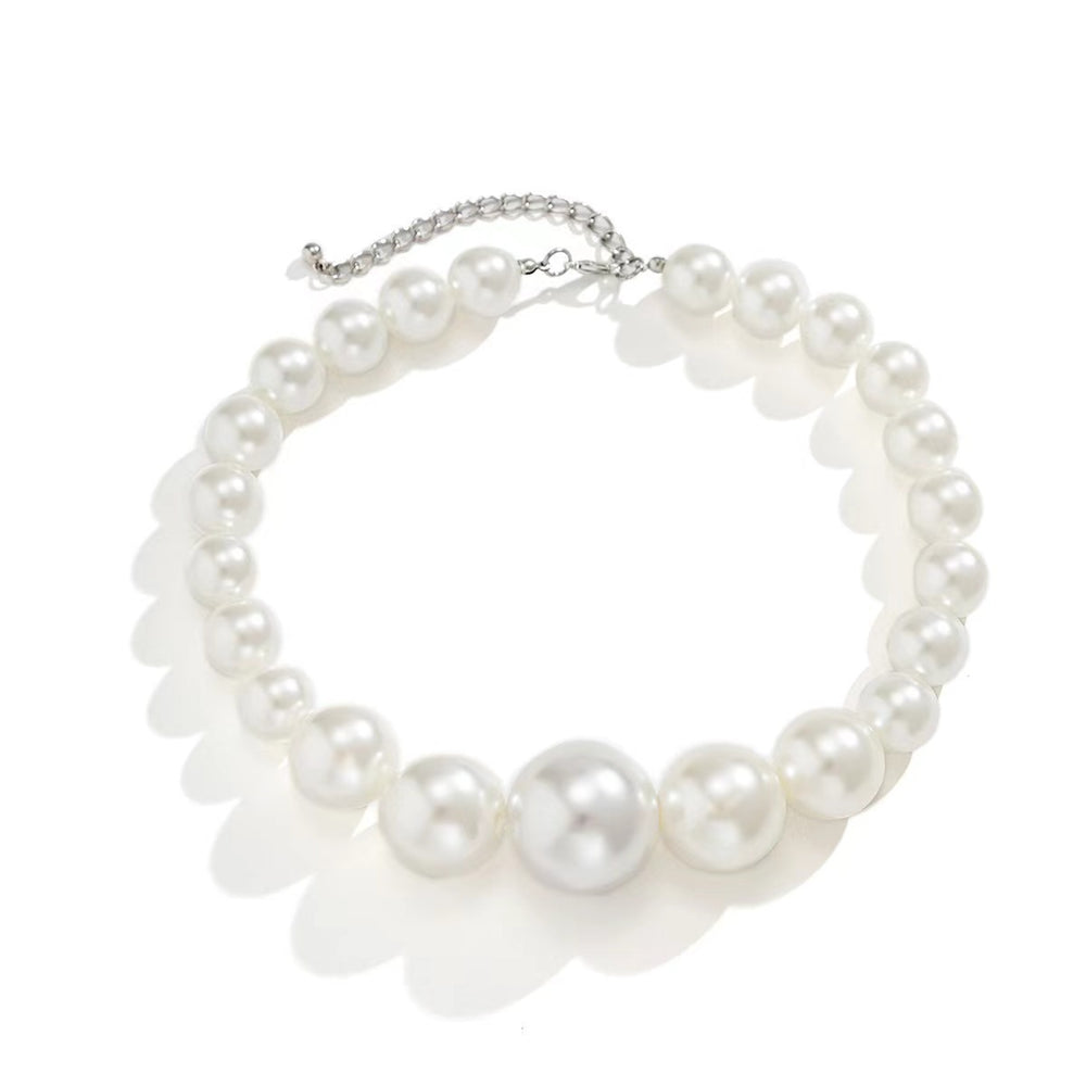 Jewelry: vintage beaded chain necklace, ethnic imitation pearl, unique design, cross-border certified