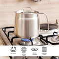 Multifunctional 304 stainless steel deep fryer with strainer, kitchen home use grease separator, lard container, large capacity oil storage pot