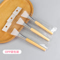 Beauty salon wooden handle silicone mask brush diy facial mask application tool wooden pole makeup brush soft head silicone brush