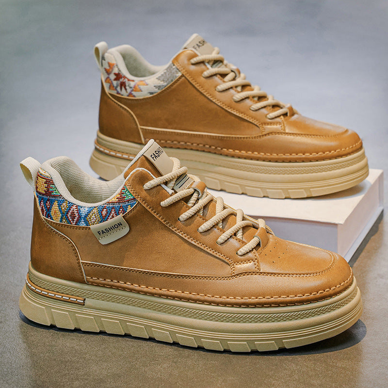 Best sellingbootsmen2026new arrivalspring high-top easiest for matchcasualmen leather surface heighteningeasiest for matchworkwear boots