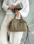 Genuine leather women's tote bag togo cowhide handbag 2024 new trendy spring/summer large capacity commuter crossbody shoulder bag