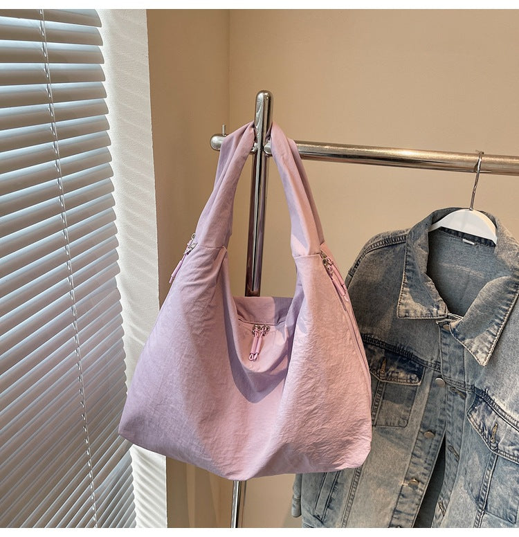 Cross-border fashion casual canvas tote bag women's 2025 new trendy versatile large-capacity underarm bag commuter shoulder bag