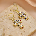 European and american cross-border new alloy cross pattern pearl stud earrings - light luxury, high-end design women's earrings jewelry