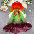 Miya foreign trade premium banquet gown - gradient ruffle detail, heavily pleated, slim-fit long dress