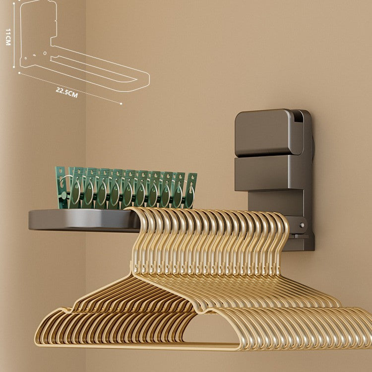 Suction cup clothes hanger storage handy gadget balcony punch-free wall-mounted foldable clothes hanger for home clip storage drying rack