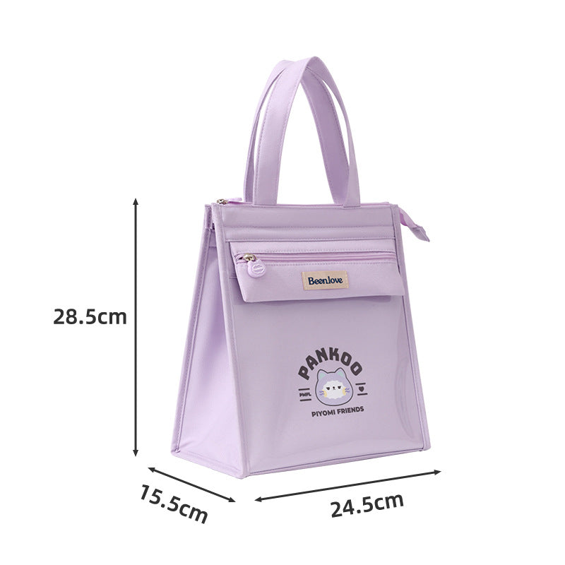 Beilian Hand Carry Bento Bag Japanese Style Portable Lunch Box Bag Thickened Aluminum Film Lunch Bag Student Handheld Bento Bag