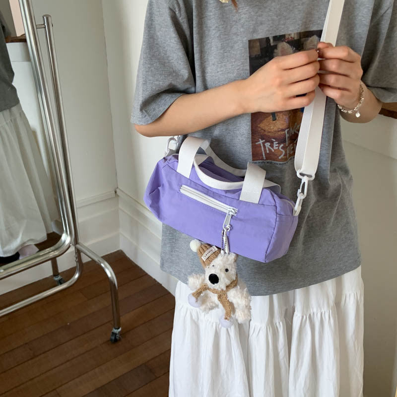 Foreign trade Japanese light casual nylon cloth portable small bag women's 2025 new shoulder messenger bag bowling bag