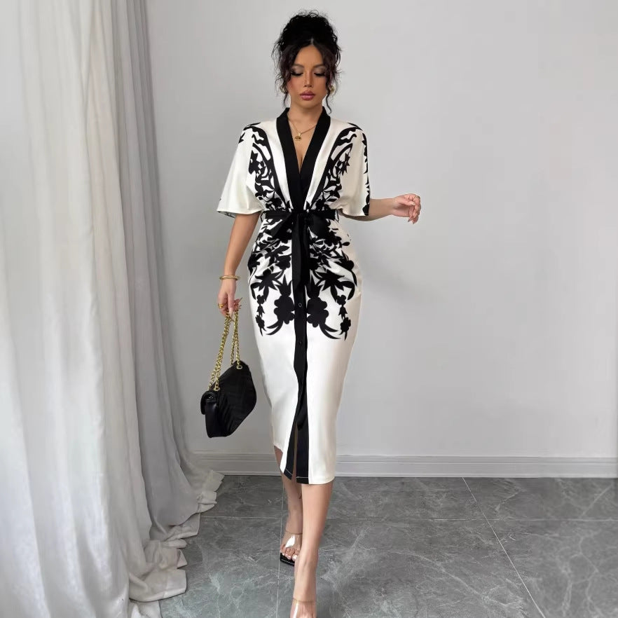 shein cross-border  independent station fashion export printing dress