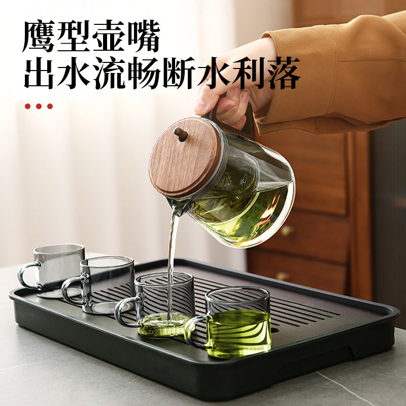 Walnut elegant cup for home tea making separation pot heat-resistant glass teapot tea maker tea water separation pot tea set